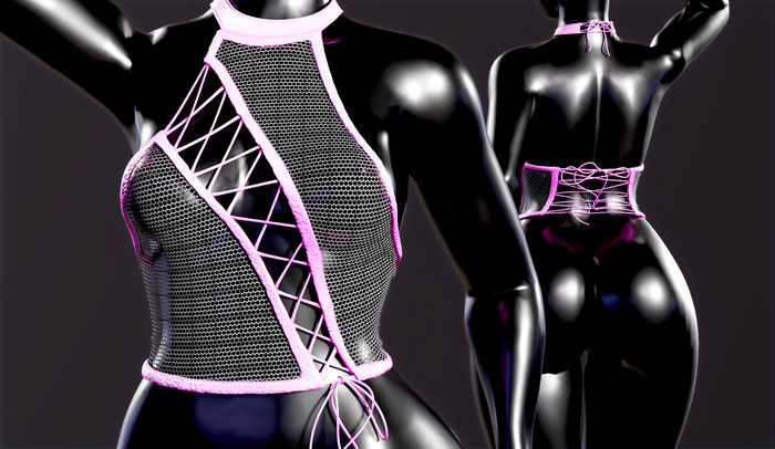 Bad Witch Mesh Top Pink