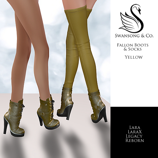 [S&C] Fallon Boots - Yellow • Lara • LaraX • Legacy • Reborn