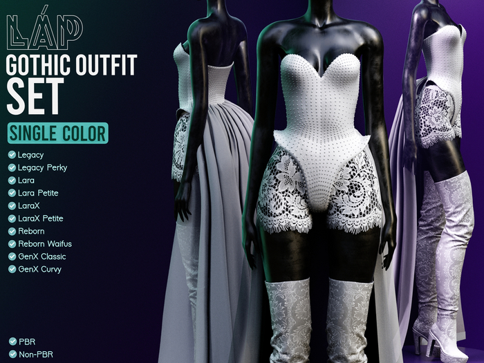 Gothic Outfit Set by LAP (White)