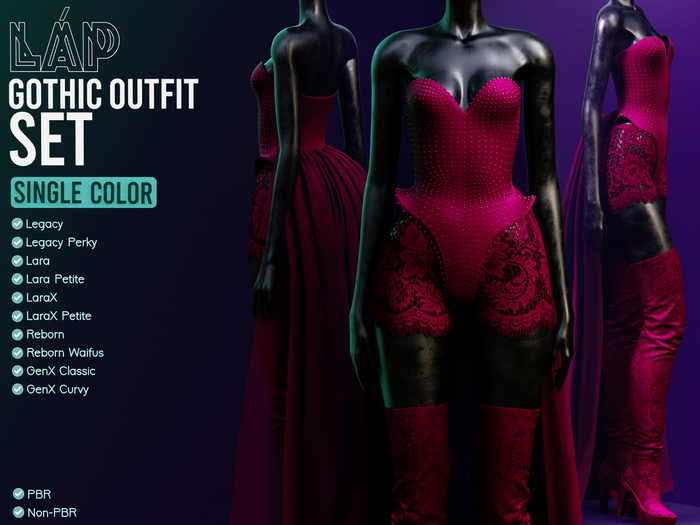 Gothic Outfit Set by LAP (Pink)