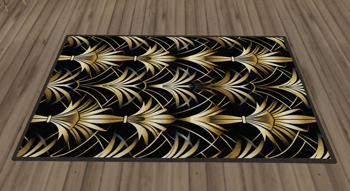 Black & Gold Deco Area Rug