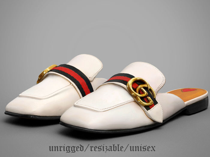 $J. GG Leather Slide 'Luxury'
