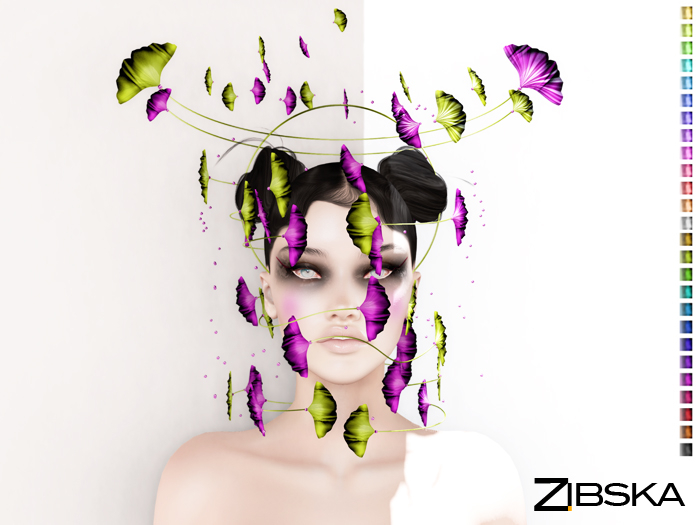 Zibska ~ Chiyo color change ginko leaf headpiece and collar