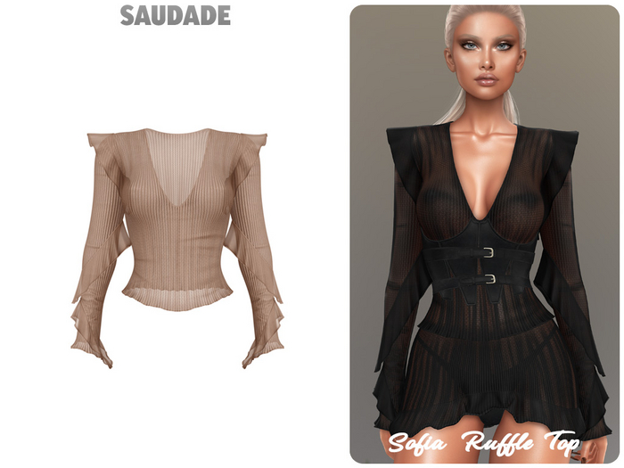 Saudade. Sofia Ruffle Top (FATPACK)