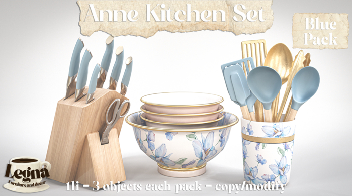 - Legna - Anne Kitchen Set (Blue Pack)