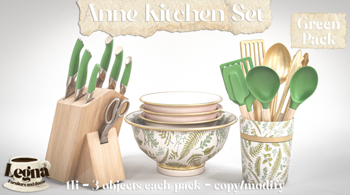 - Legna - Anne Kitchen Set (Green Pack)