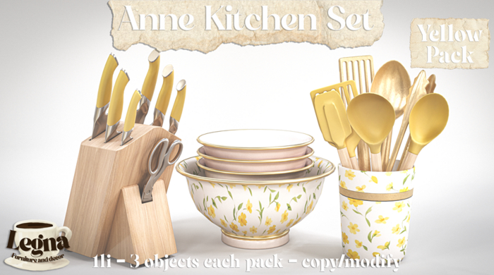 - Legna - Anne Kitchen Set (Yellow Pack)