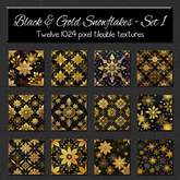 *Wallflowers* Black & Gold Snowflakes - Set 1