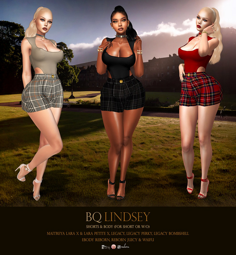BQ::Lindsey Shorts:: Plum/Black Tartan 