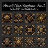 *Wallflowers* Black & Gold Snowflakes - Set 2