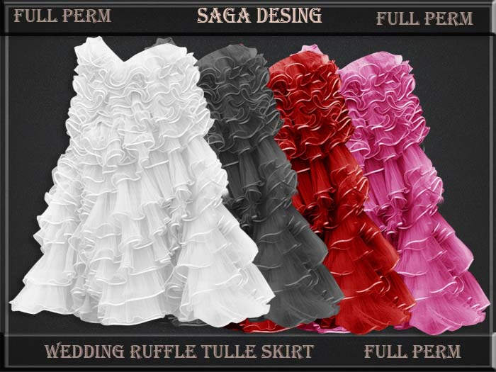 ''SaGa Design'' Full Perm ''Wedding Ruffle Tulle Skirt