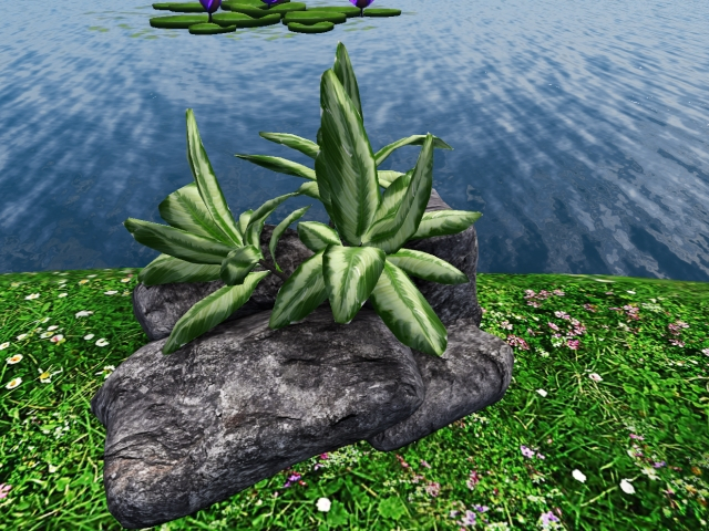 Felsen mit Pflanze Mesh 2 li