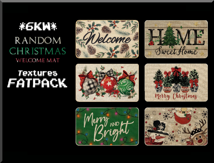 *6KW* FULL PERM Random Xmas Welcome Mat Textures FATPACK
