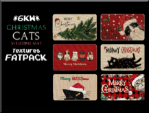 *6KW* FULL PERM Christmas Cats Welcome Mat Textures FATPACK