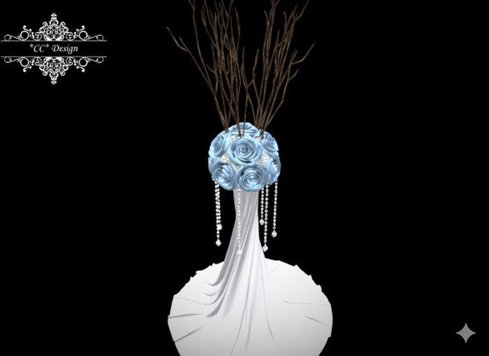 *CC* Elegant Roses Column Lightblue