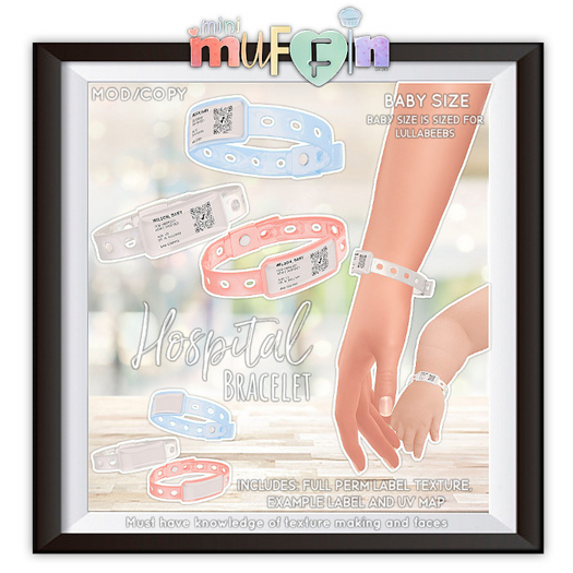 .mini muffin. Hospital Bracelet (Baby Size)  (ADD)