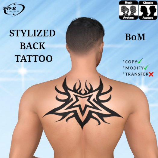 Stylized Back Tattoo