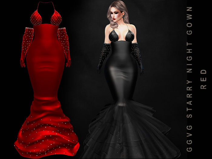GGVG STARRY NIGHT GOWN RED