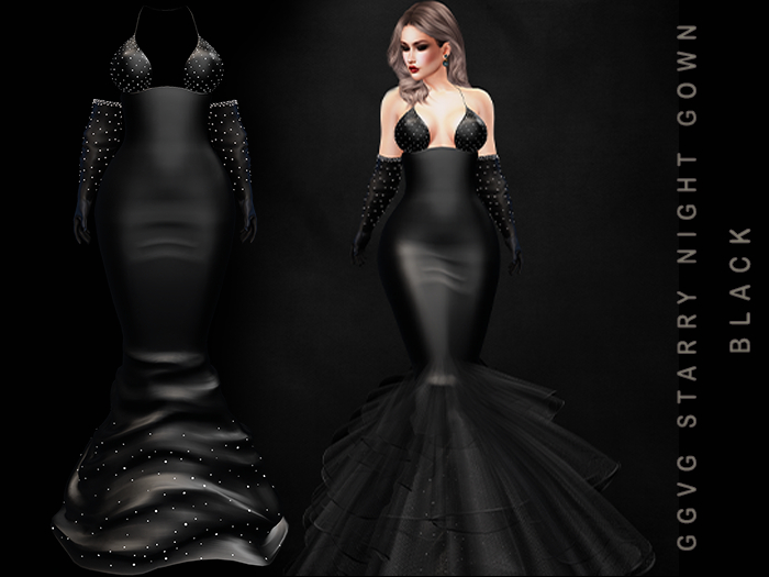 GGVG STARRY NIGHT GOWN BLACK