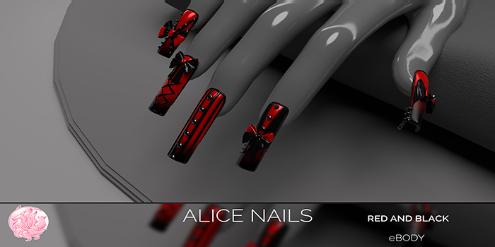 -Vixen- Alice Nails Red and Black eBody