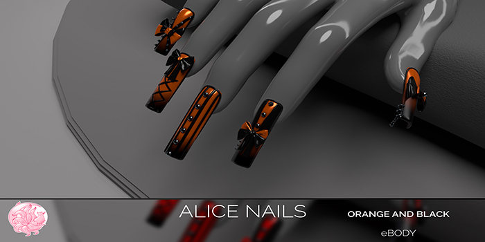 -Vixen-Alice Nails Orange and Black eBody 