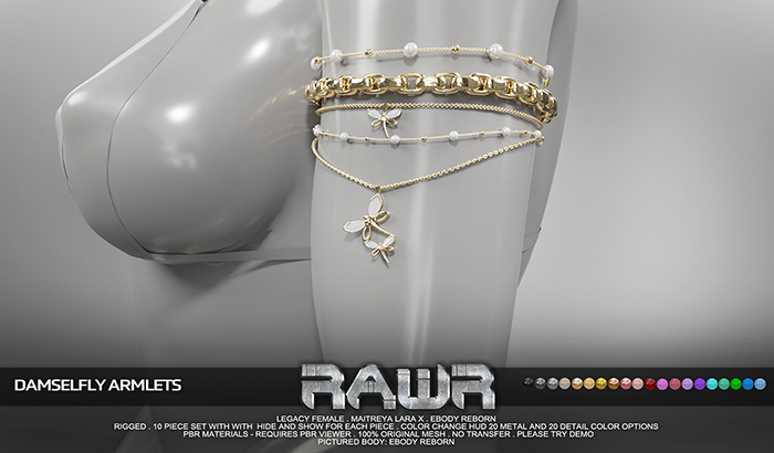 RAWR! Damselfly Armlets DEMO (add me)