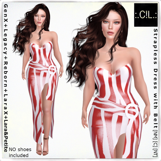 :.C!L.: Zebrina Red Strapless Dress with Belt