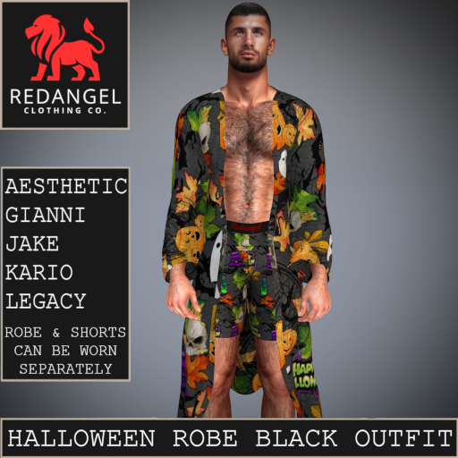 Halloween Robe and Shorts Black Outfit