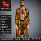 Halloween Robe and Shorts Orange Outfit