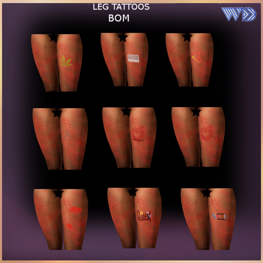 WAD DESIGNS LEG TATTOOS