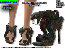 >>GREEN SNAKE HIGH HEELS<<P.Piers Style