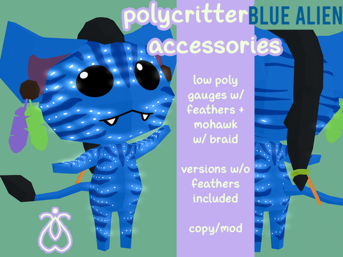 mothly. polycritter blue alien accessories