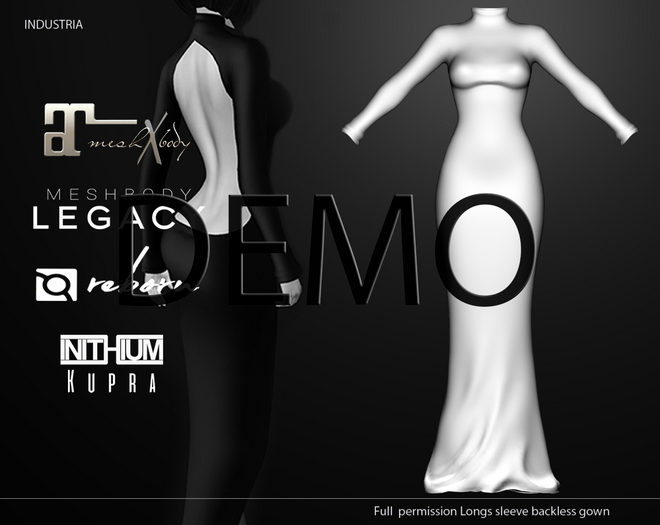 INDUSTRIA : Long Sleeve Backless Dress / DEMO
