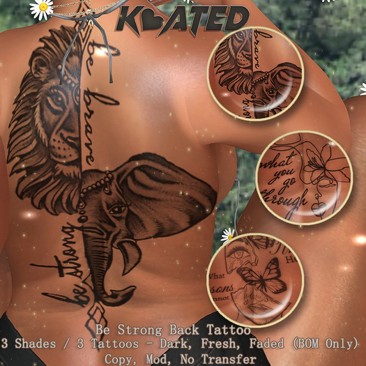 [KOATED] - Be Strong Back Tattoo (BOM Layers)