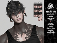 [Hades] Anime Face Scar Tattoos (Fresh/Faded/Blurry)