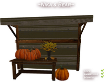 ~Nika & Bear~ Pumpkin stall and sparrows (with sound)