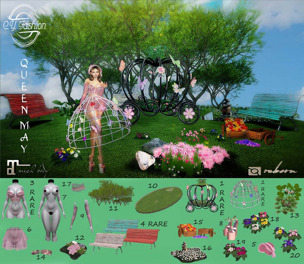 01-[C.YFashion]*Queen May*Carriage + animations dance - RARE -