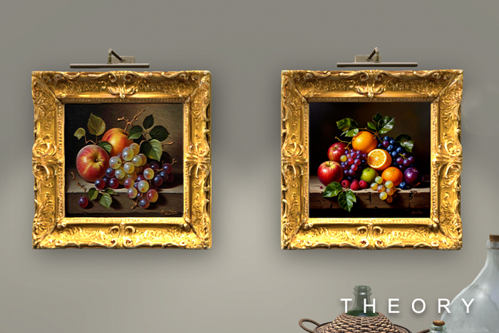 PAIR OF FRUIT STILL LIFE PAINTINGS - THEORY - ADD