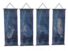 Spirit Animal Banners Tapestry Wall Art Toad Stag Owl Wolf