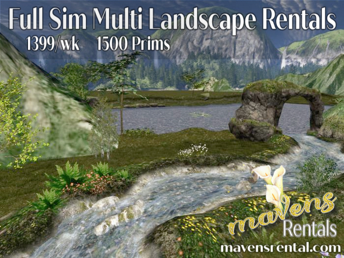 Full Sim Size Rentals L$1399/wk & Up Landscaped or Empty