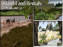 Land Rentals L$459/wk & Up Island Waterfront Grass or Sand