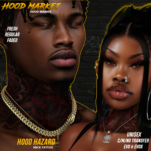 Second Life Marketplace - [HM] Hood Hazard Neck Tattoo Evo&Evox