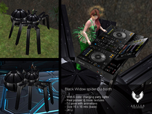 Black Widow spider DJ booth with party lights