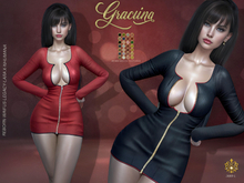 Gracinia , Plunging Knit Mini Dress, Fatpack