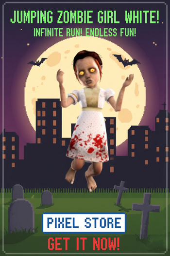 Jumping Zombie Girl White ANIMESH- PS 
