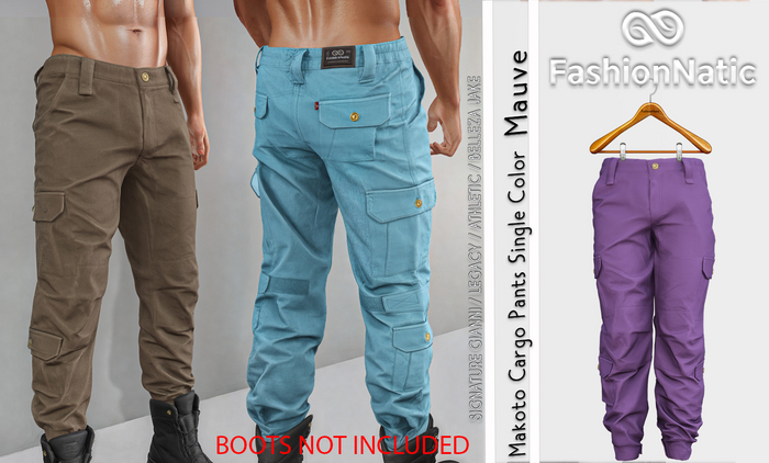 Pants Makoto Cargo Men's Mauve - Signature Gianni, Belleza Jake, Legacy, Athletic - FashionNatic