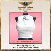 :::TTSG:::  Blue Dragonfly Crop Top