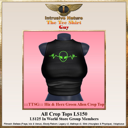 :::IDJ:::  Alien In A Heart Beat Crop Top