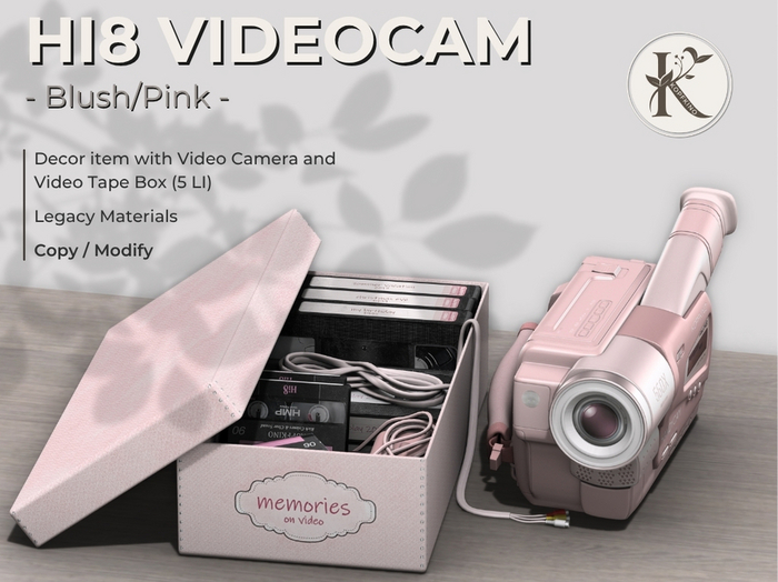 KOPFKINO - Hi8 - Box & Video Camera Decor - Blush/Pink