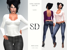 Long-Sleeved Knit Tee – White – BOM|Layers|Omega – Sweet Distractions